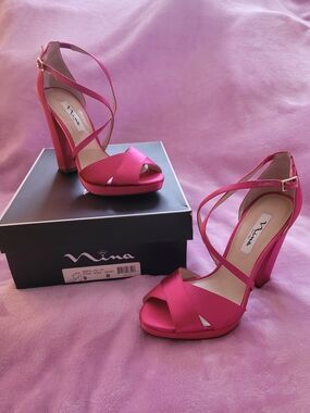 Nina Shoes Hot Pink Strappy Platform Sandals